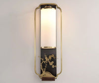 JIWUZHI Wall lights All copper new Chinese style wall lamp Chinese style living room TV cabinet background wall lamp Personalized creativity Zen bedroom wall lamp