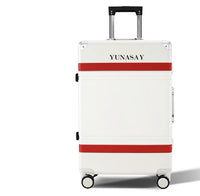 YUNASAY New aluminum frame suitcase trolley case male and female students universal wheel suitcase 20 inch boarding case 24 inch leather case