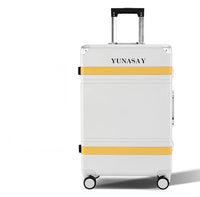 YUNASAY New aluminum frame suitcase trolley case male and female students universal wheel suitcase 20 inch boarding case 24 inch leather case