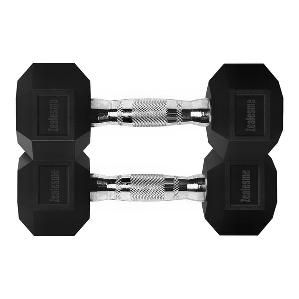 Zealesme Premium Rubber Encased Hex Dumbbell, Pairs ﻿