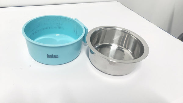 Fsunthmass Pet Feeding And Drinking Bowls Double Bowl Dual-purpose Stainless Steel Hanging Pet Bowl Hanging Cage Fixed Detachable