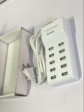 Arrorra 10 Ports USB Charging Ports Portable Travel Multi Port USB Charger Conversion Plug 2.4A 5V